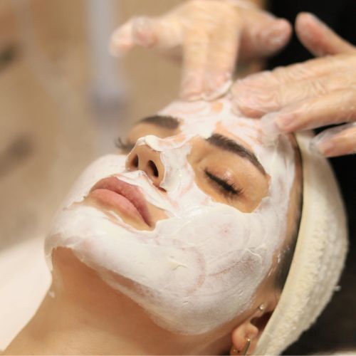 Client getting facials done at Kally studio, Puyallup