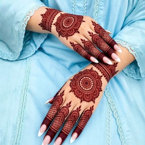 Our client satisfied with our henna design and its stain after 24 hours