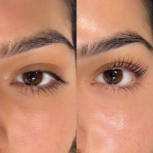 Before and after result of Lash lift