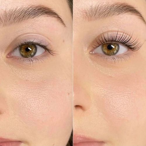 difference seen before and after of the lash lift procedure at Kally Threading Silverdale